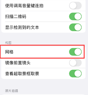 塔洋镇苹果手机维修网点分享iPhone如何开启九宫格构图功能